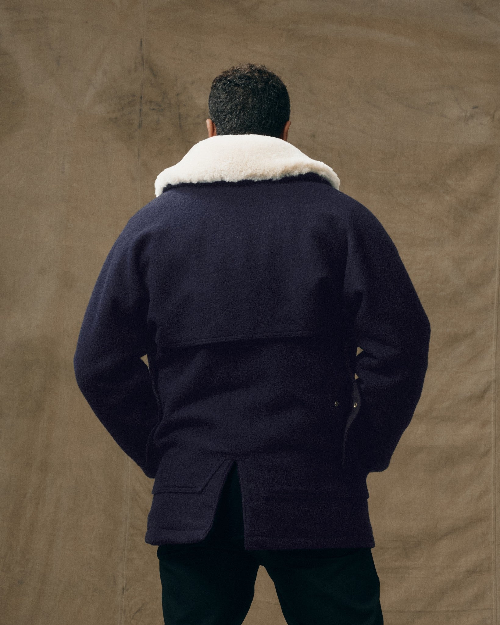 Lined Mackinaw Wool Packer Coat - Dark Navy - Image 2