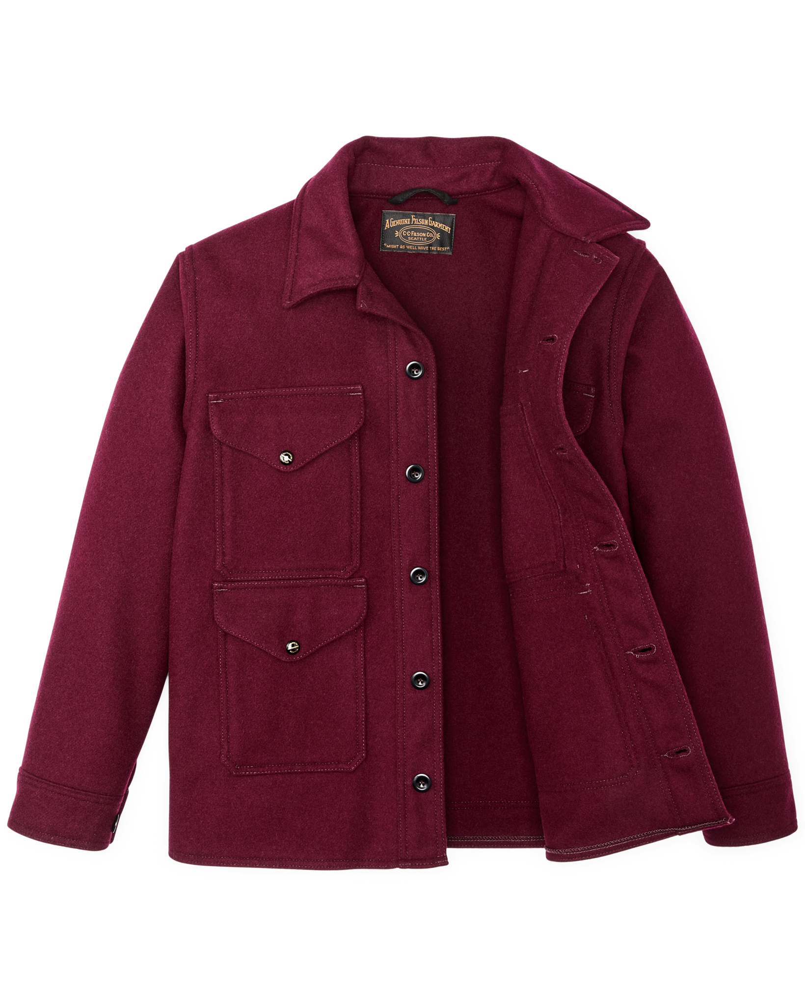 1940s Mackinaw Wool Cruiser Jacket - Wine - Image 6