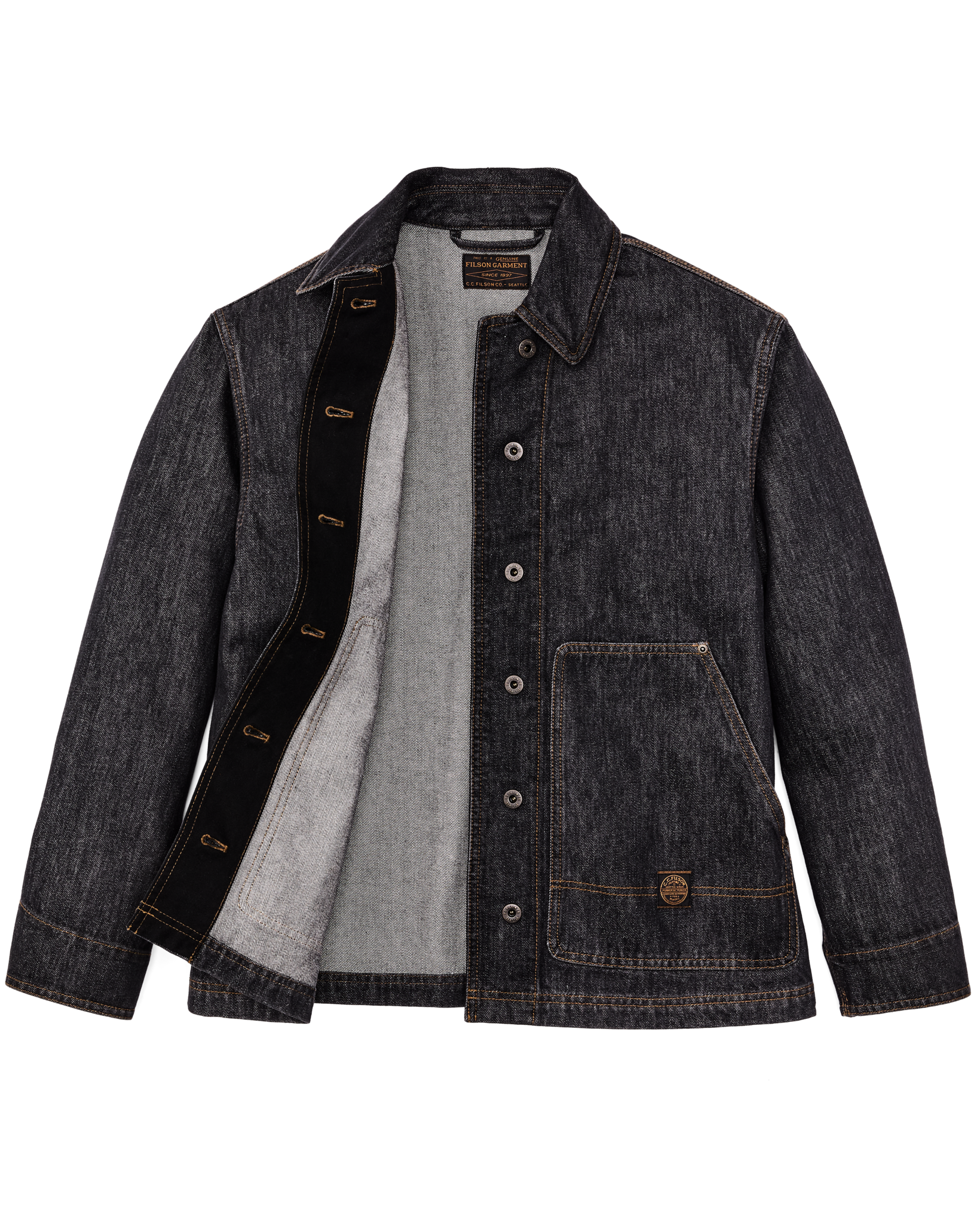 Women's Denim Barn Coat - Rinse Black - Image 6
