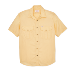 Filson's Washed Short Sleeve Feather Cloth Shirt - Straw