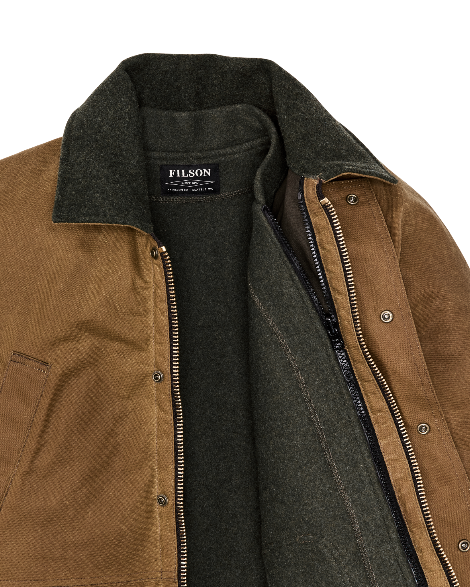 Lined Tin Cloth Field Jacket - Dark Tan - Image 9