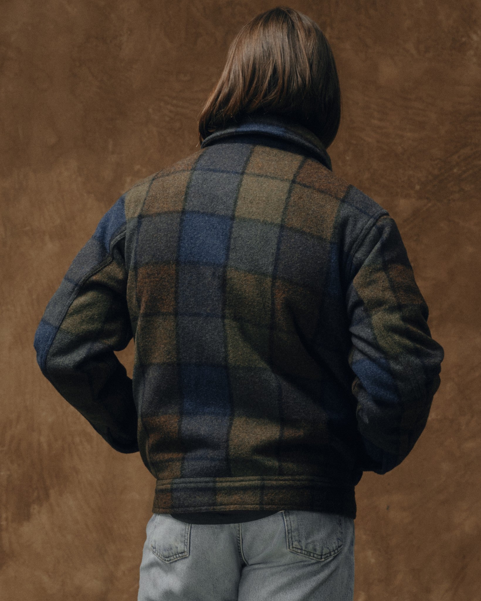 Mackinaw Wool Work Jacket - Blue / Brown / Gray Plaid - Image 2