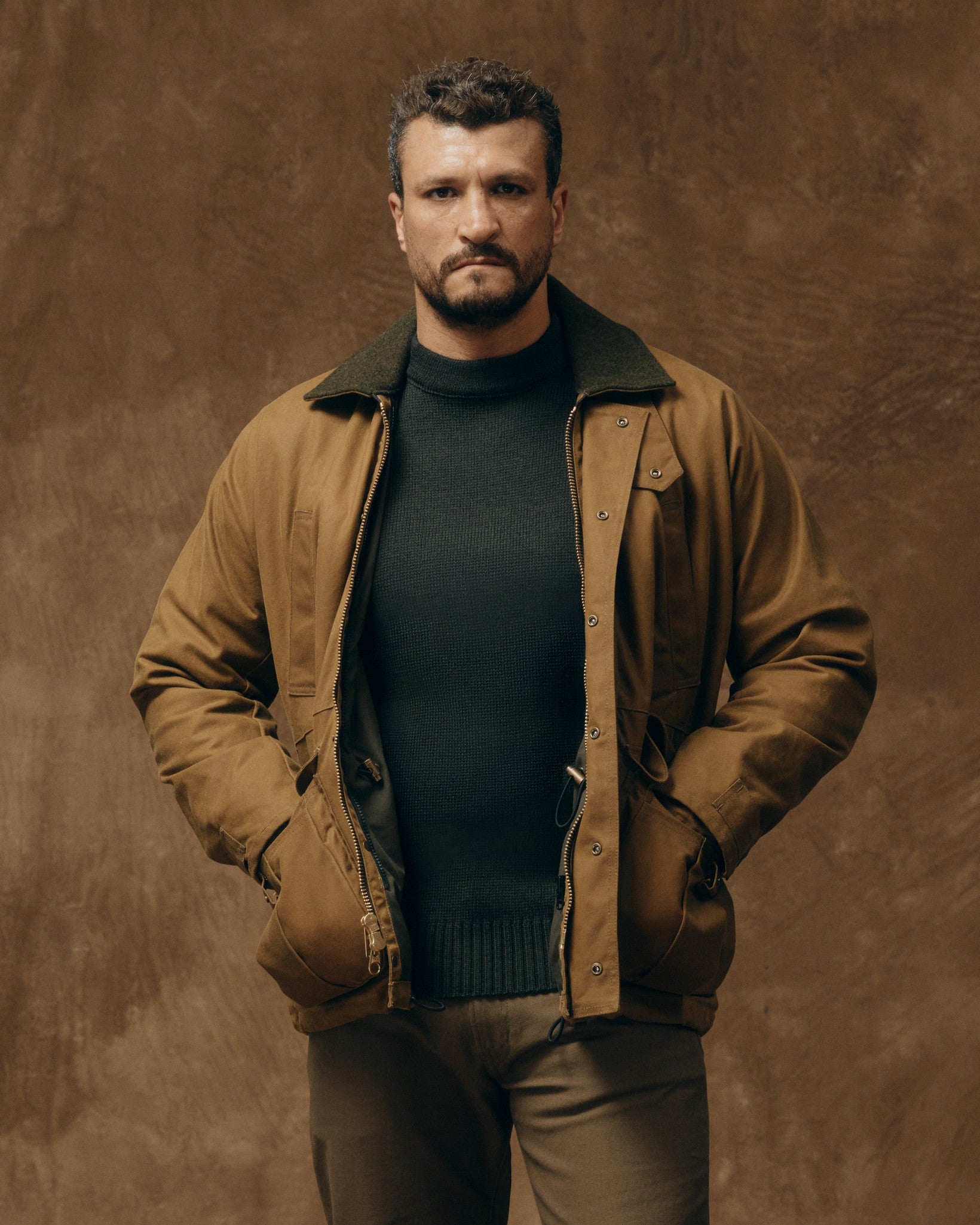 Lined Tin Cloth Field Jacket - Dark Tan