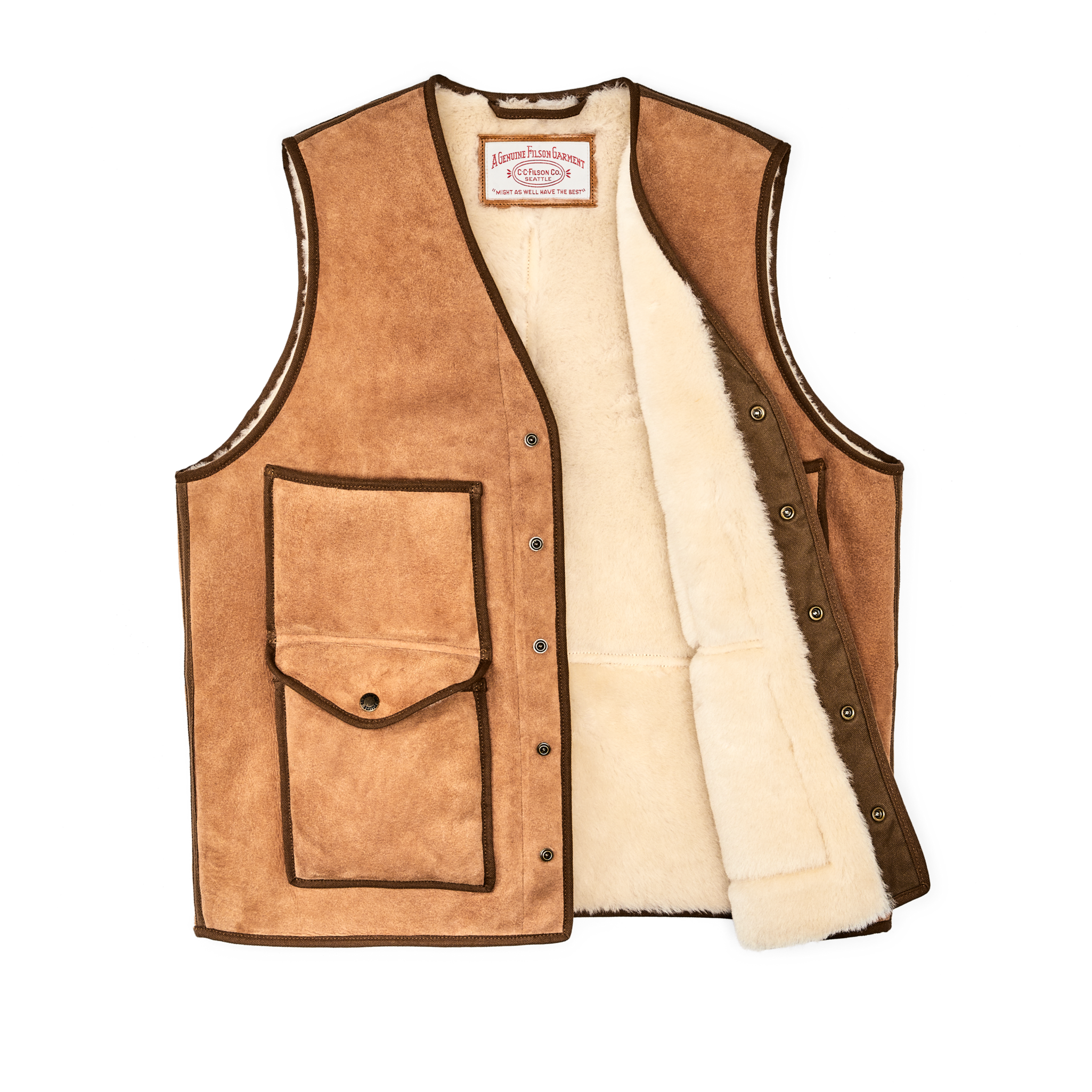 Shearling Cruiser Vest - Almond Beige - Image 3