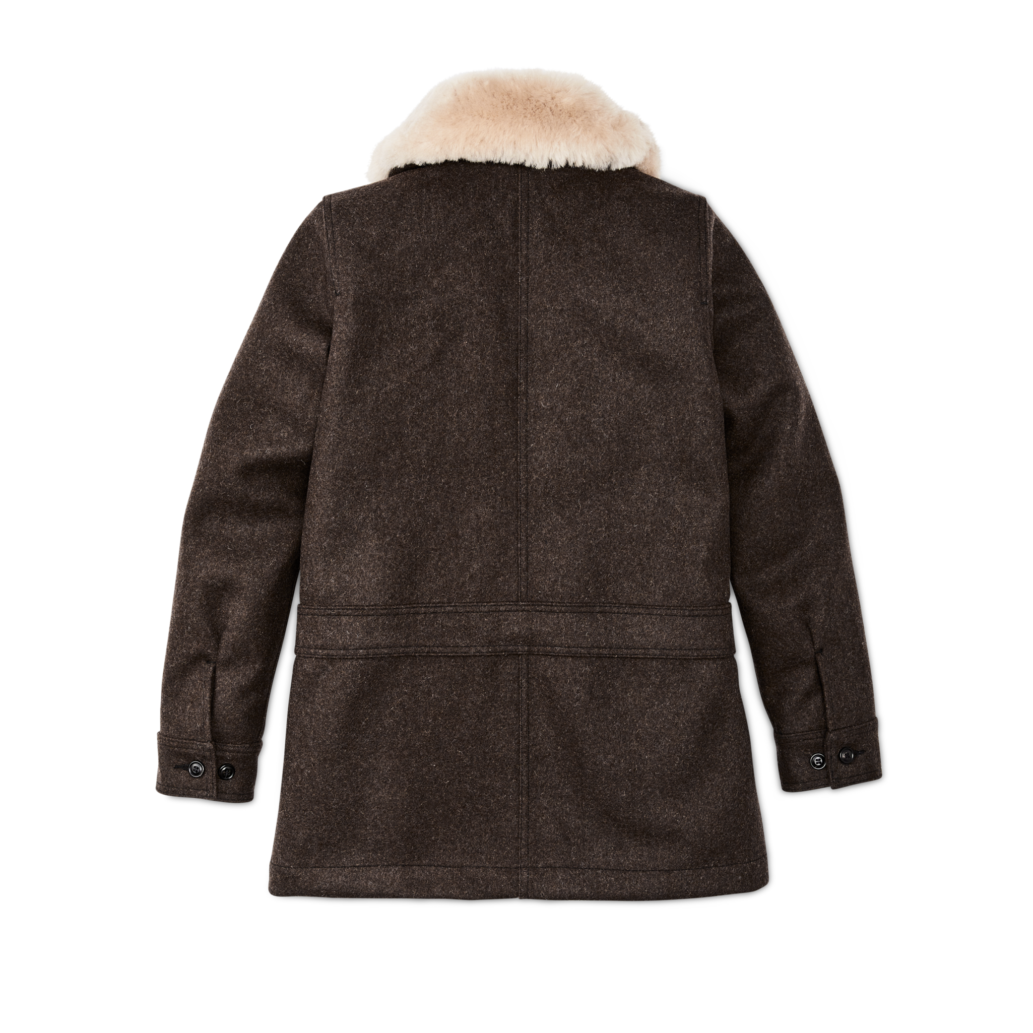 Women's Wool Trapper Coat - Brown - Image 2