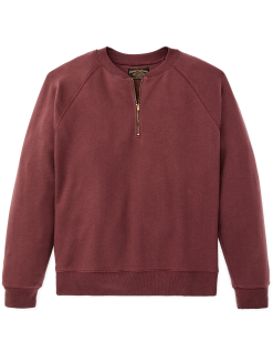 Quarter-zip Terry Sweatshirt - Wine