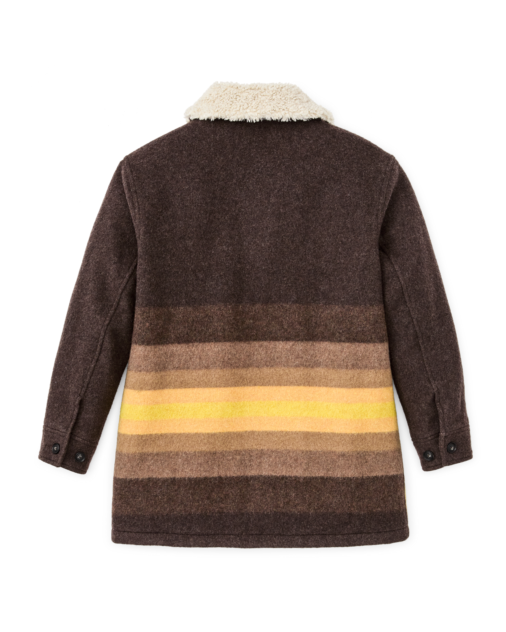 Women's Kodiak Shawl Collar Coat - Brown / Yellow Stripe - Image 5