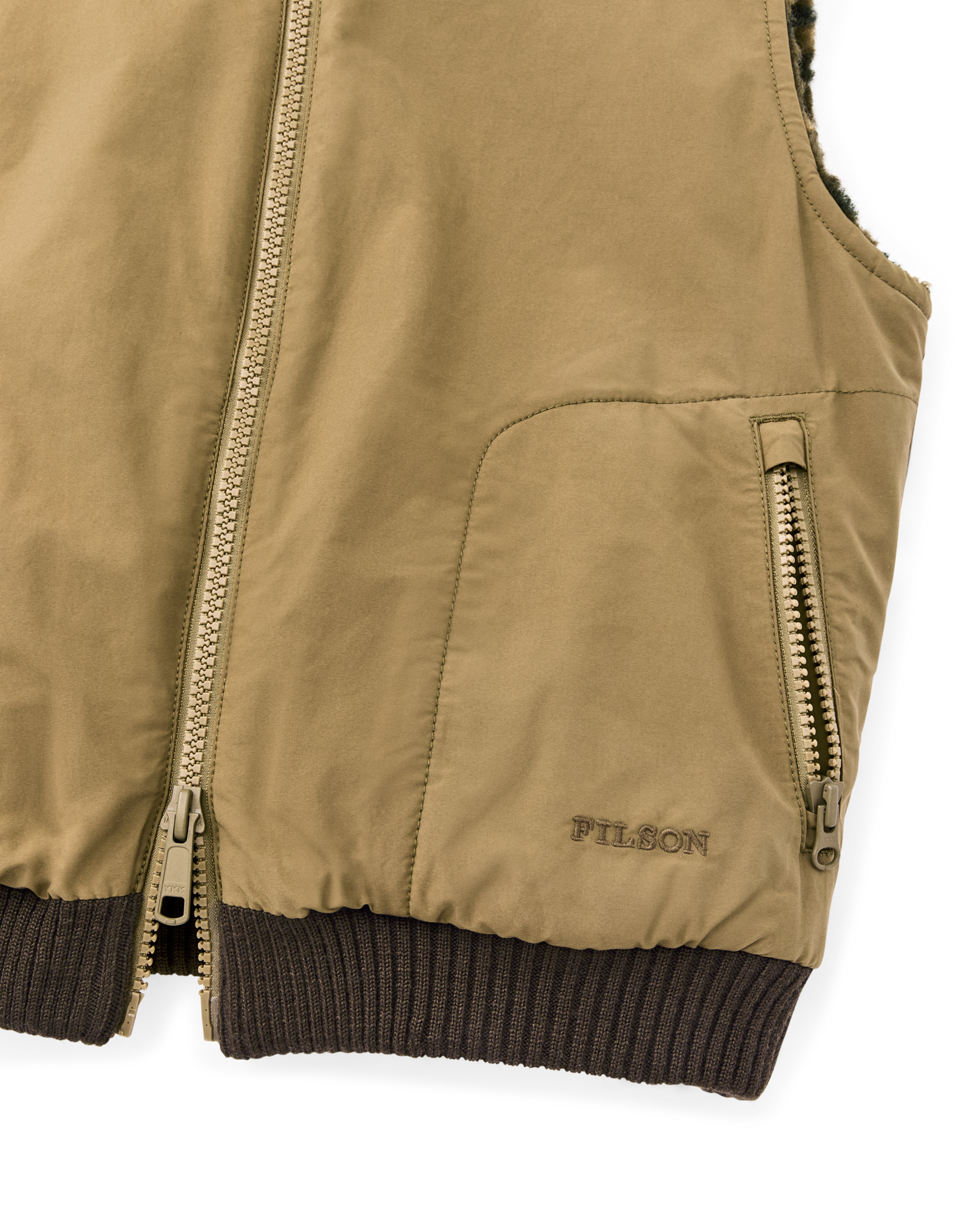 Women's Reversible Woolly Fleece Vest - Tan - Image 3