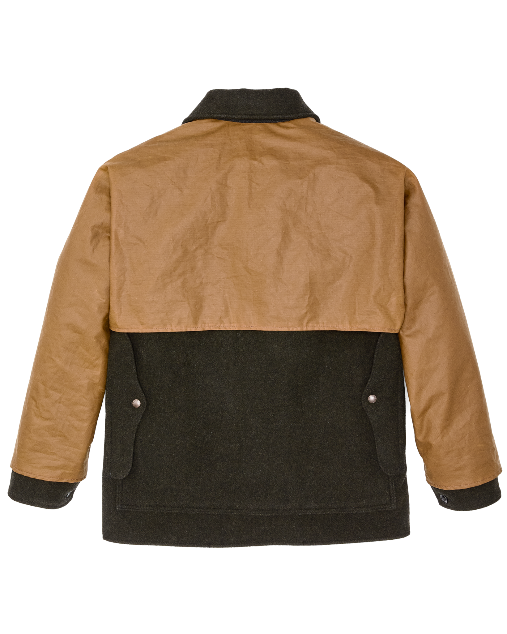 Mackinaw Wool Caped Cruiser Jacket - Peat Black / Dark Tan - Image 6