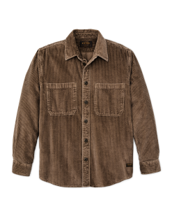 6-wale Corduroy Shirt - Brown