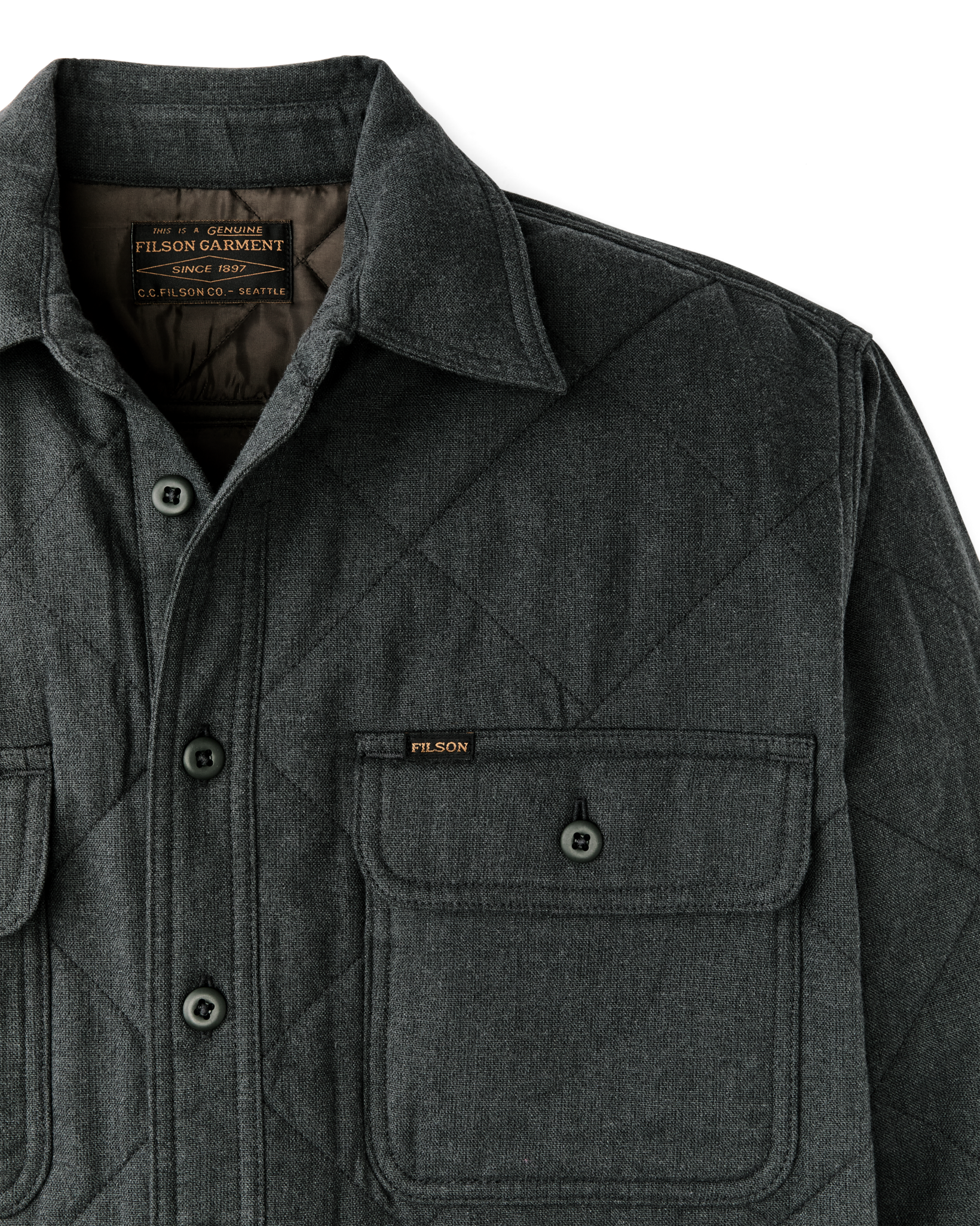 Insulated Flannel Shirt - Charcoal - Image 4