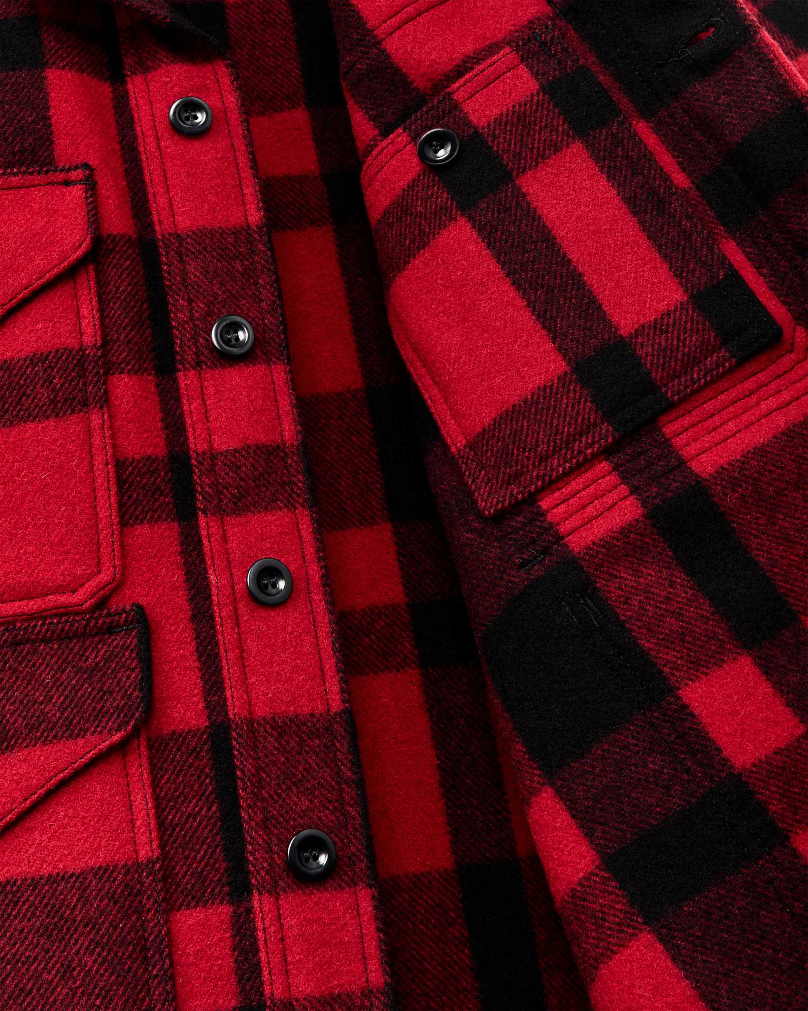 1940s Mackinaw Wool Cruiser Jacket - Red / Black Heritage Plaid - Image 5