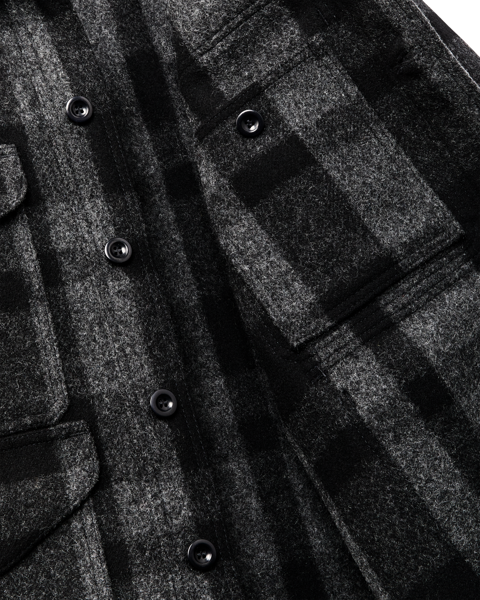 1940s Mackinaw Wool Cruiser Jacket - Charcoal / Black Heritage Plaid - Image 5