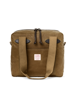 Tin Cloth Zipper Tote Bag - Dark Tan