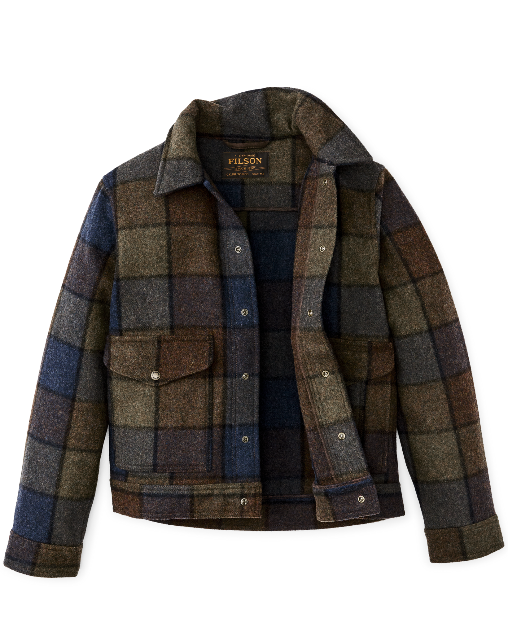 Mackinaw Wool Work Jacket - Blue / Brown / Gray Plaid - Image 6