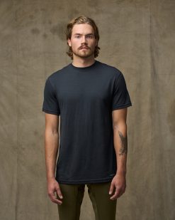 210g Merino Wool Short Sleeve Crewneck - Dark Navy