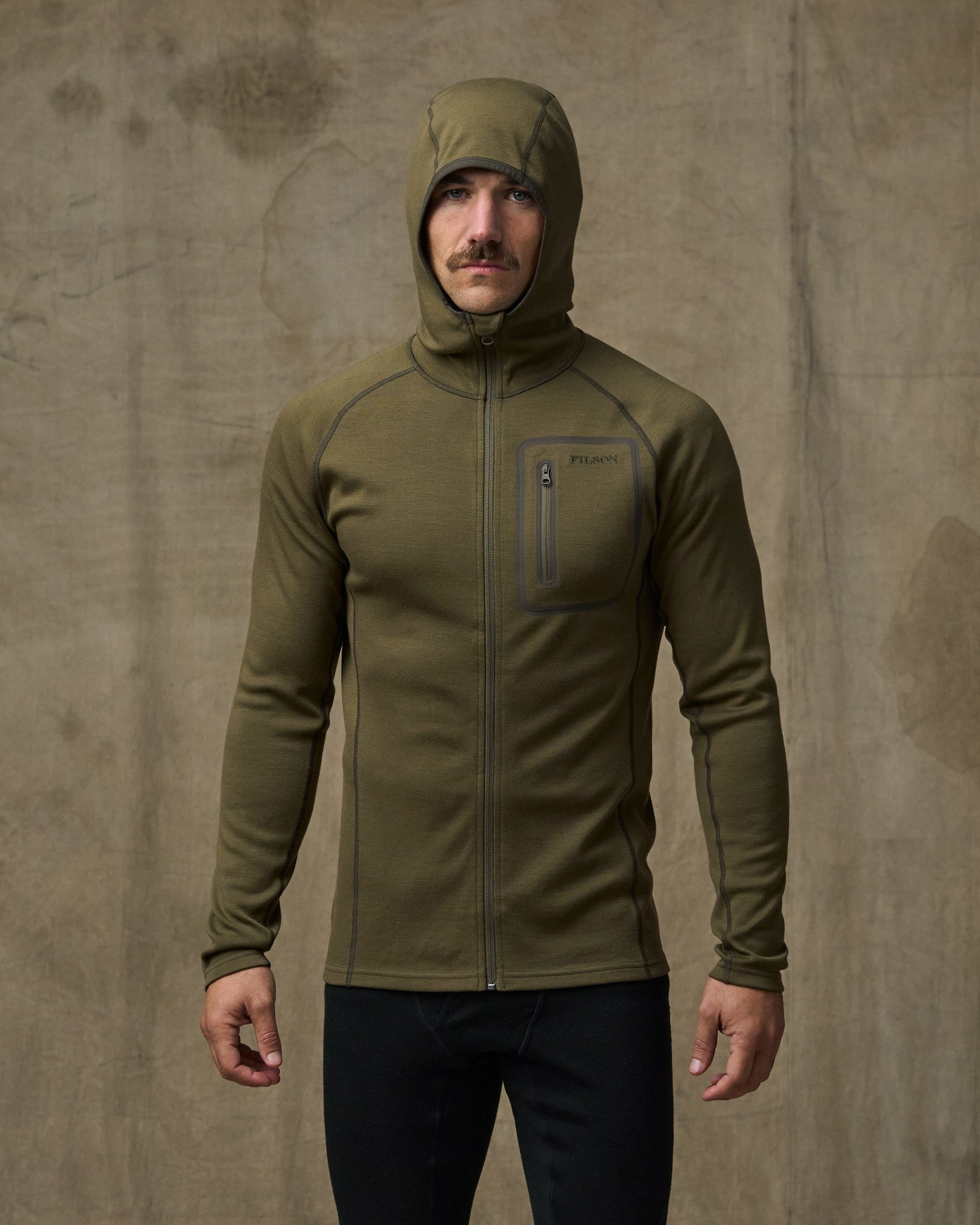 400g Merino Wool Hoodie - Dark Olive - Image 3