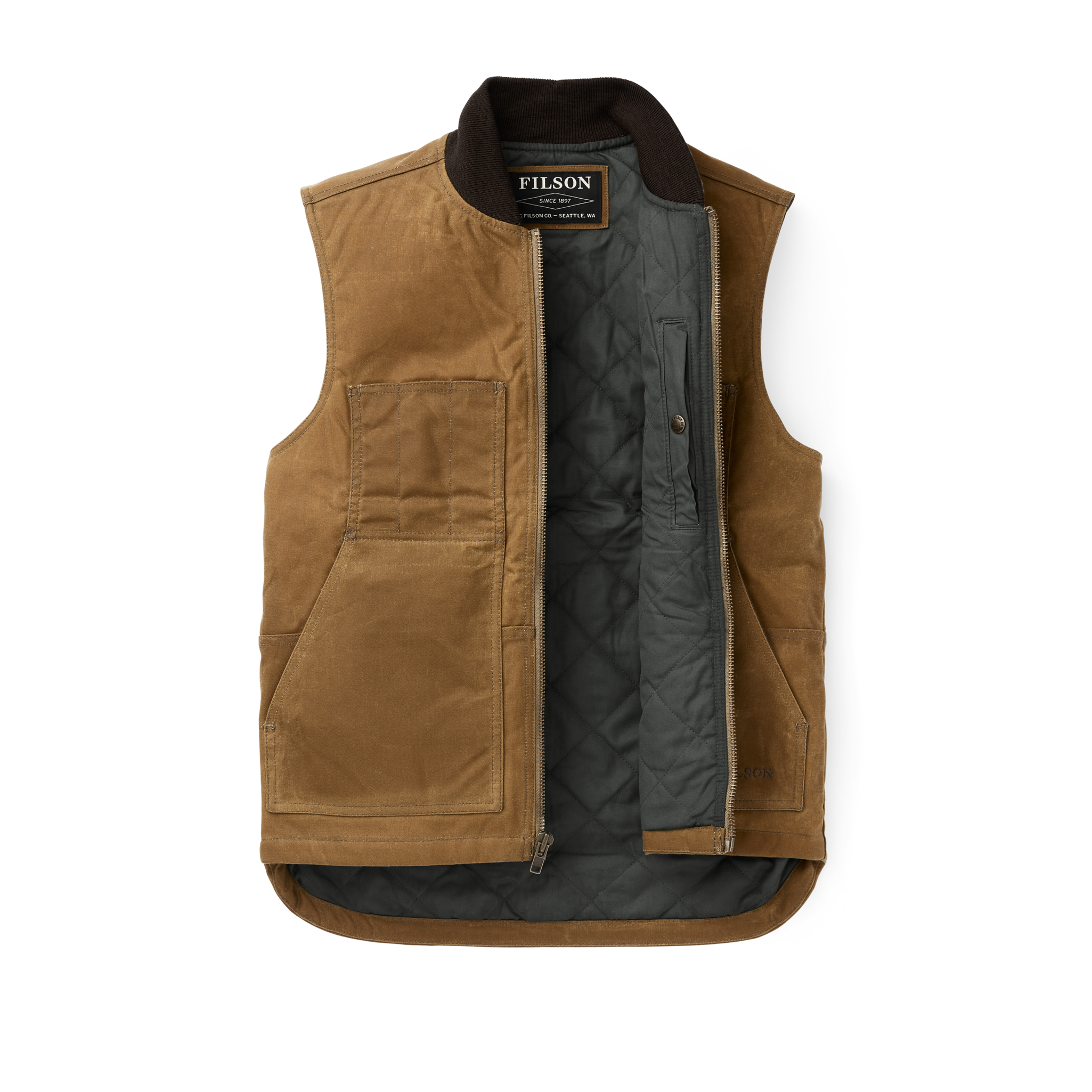 Tin Cloth Insulated Work Vest - Dark Tan - Image 6