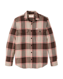 Vintage Flannel Work Shirt - Tan / Orange / Multi Plaid