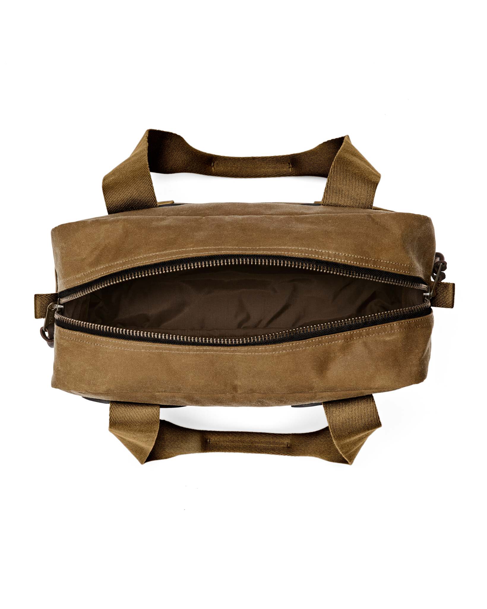 Tin Cloth Zipper Tote Bag - Dark Tan - Image 6