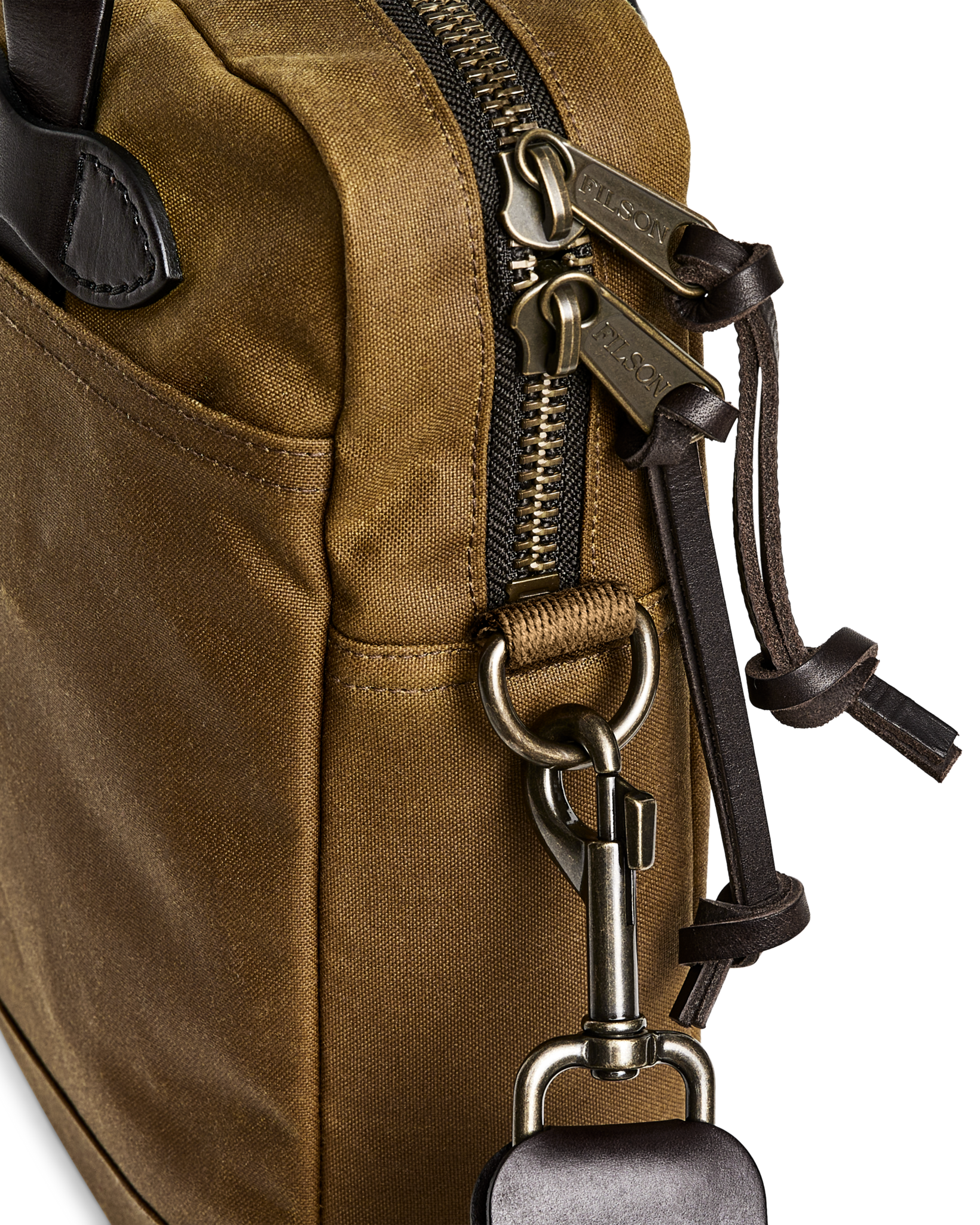 Tin Cloth Compact Briefcase - Dark Tan - Image 8