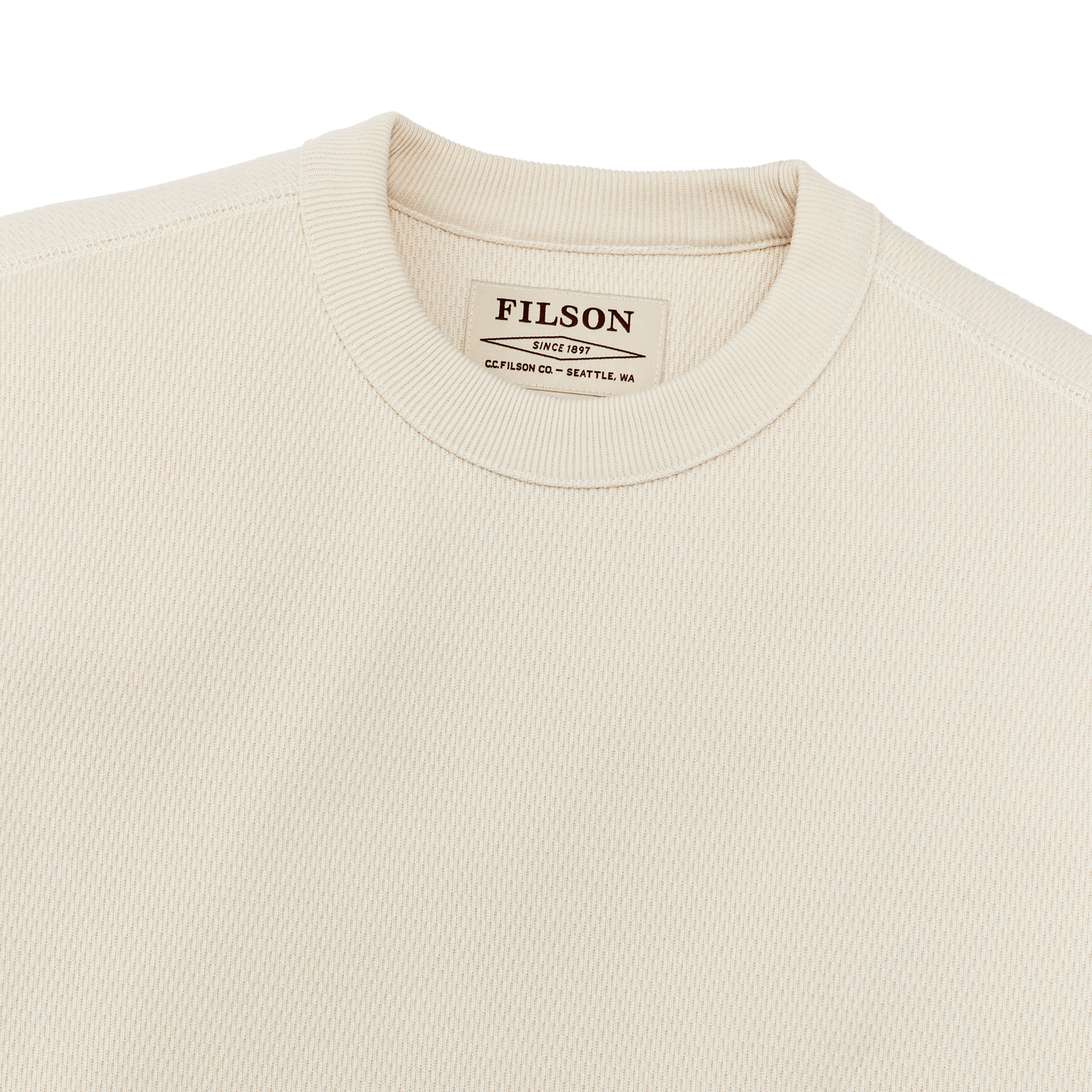 Waffle Knit Thermal Crewneck - Sand - Image 4