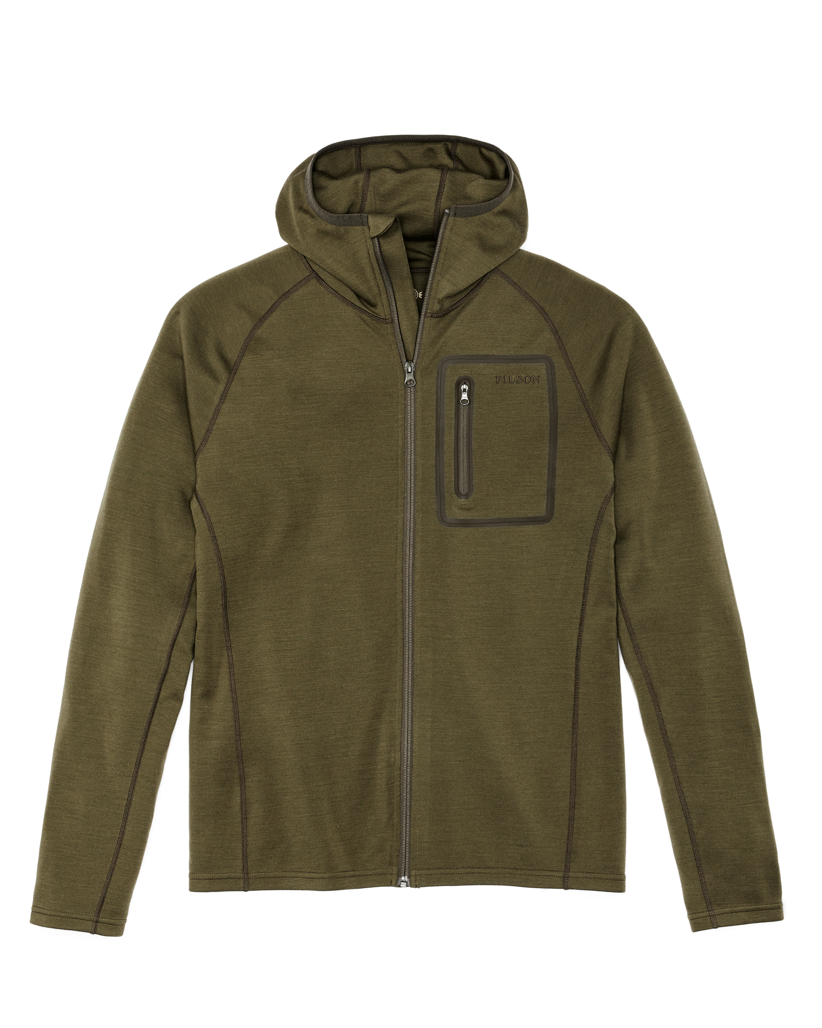 400g Merino Wool Hoodie - Dark Olive - Image 5