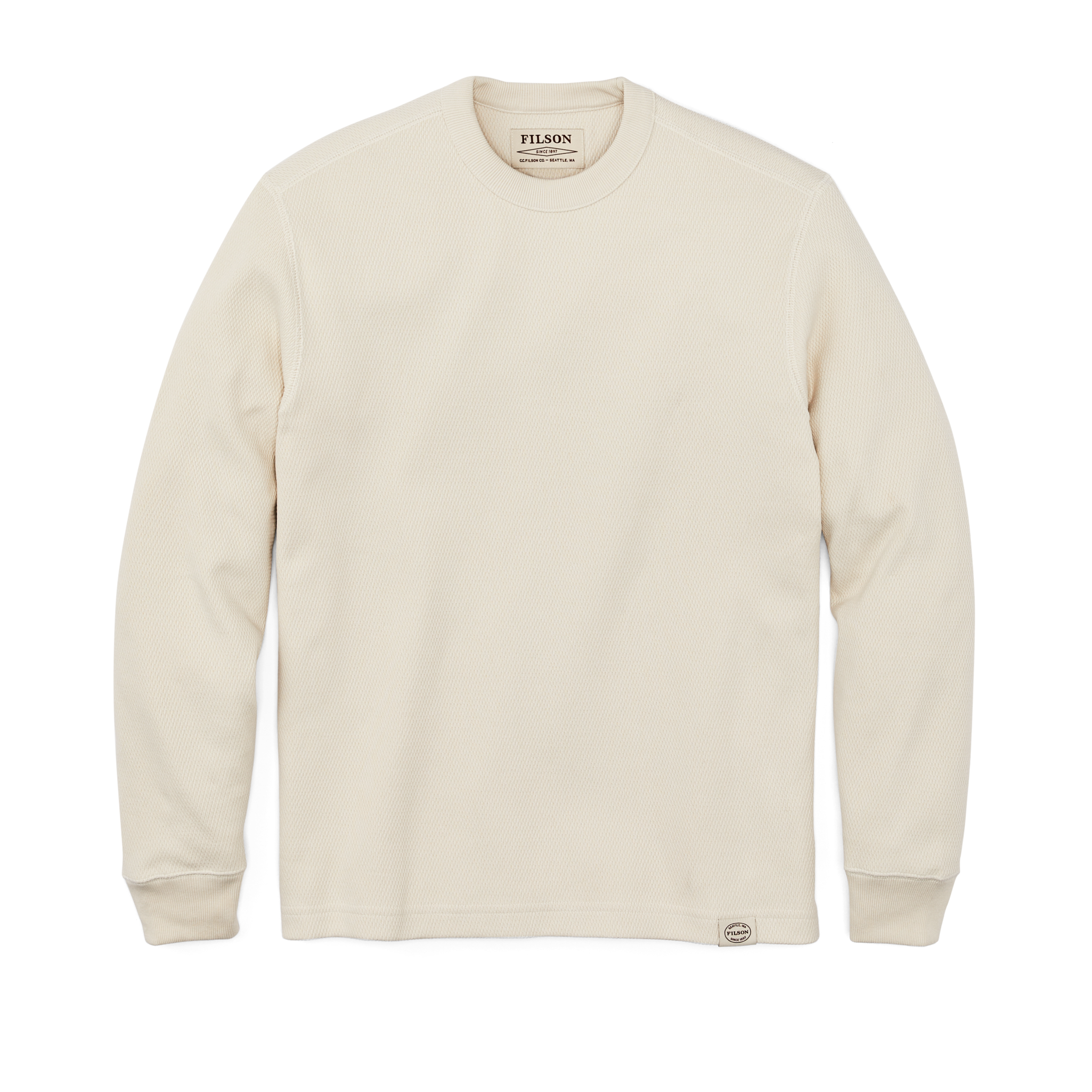 Waffle Knit Thermal Crewneck - Sand - Image 2