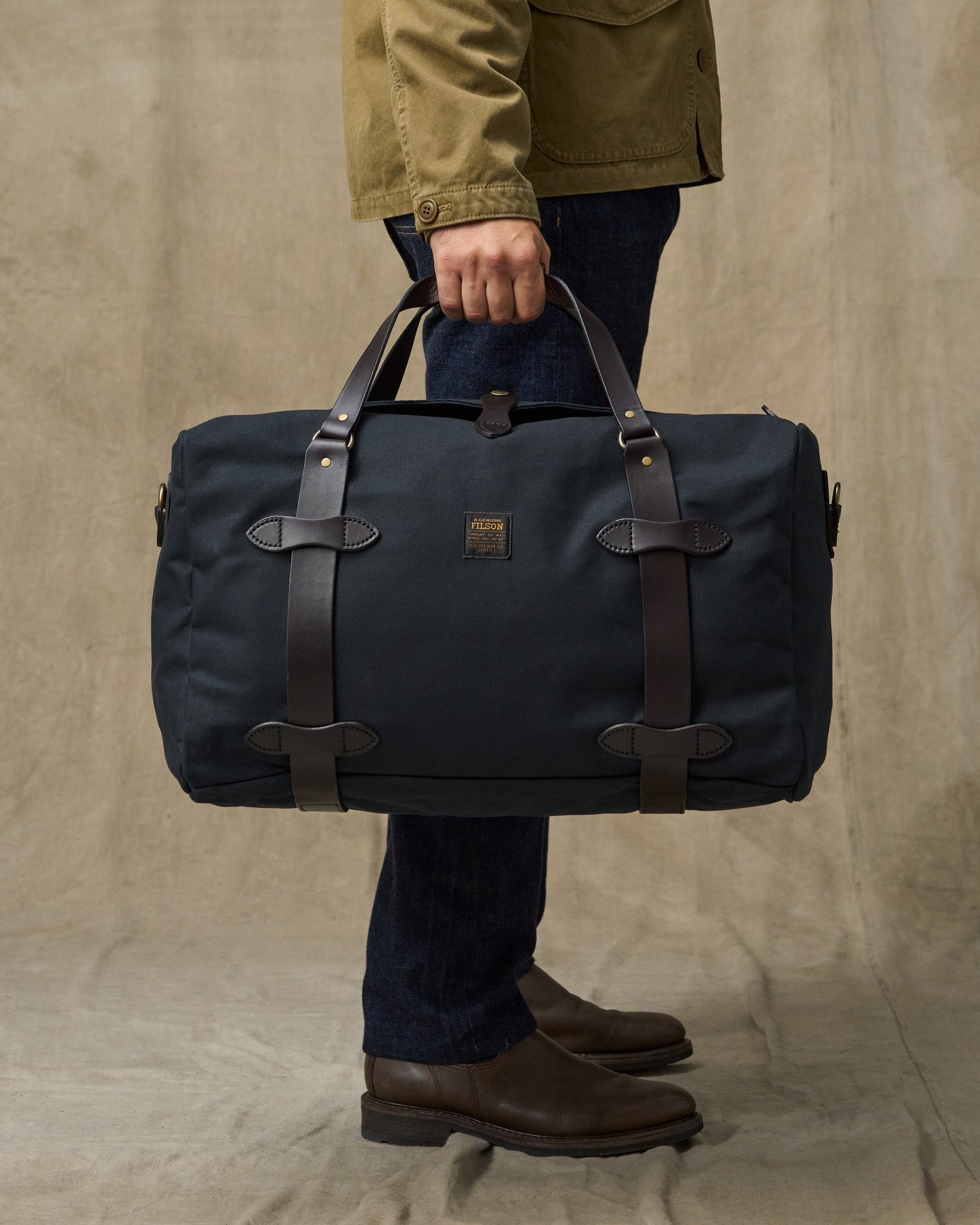 Medium Rugged Twill Duffle Bag - Navy - Image 2