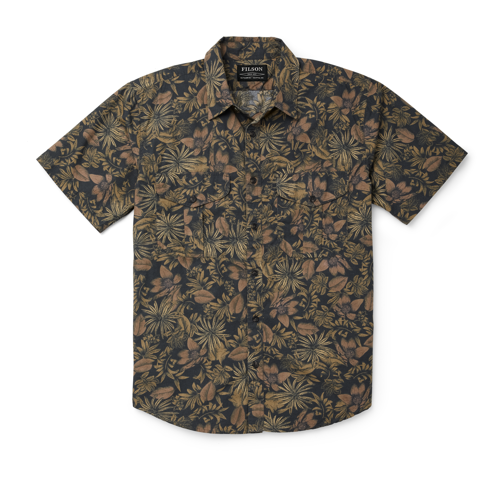 Filson's Washed Short Sleeve Feather Cloth Shirt - Palm