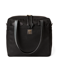 Rugged Twill Zipper Tote Bag - Black