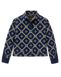 Women's Colchuck Short Jacket - Navy / Sage Jacquard