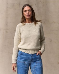 Women's Cotton Crewneck Sweater - Natural